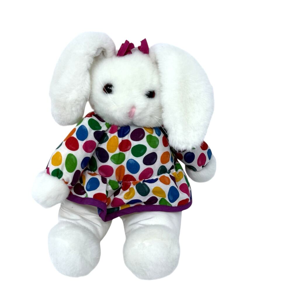 America Wego Vintage 1991 Lit Dressed White Bunny Jelly Beans Dress Pink Bows